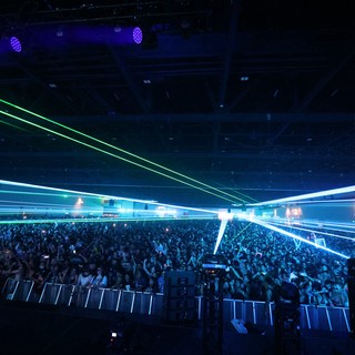 Laser Light Show Ignites Massive Wobbleland Dance Crowd