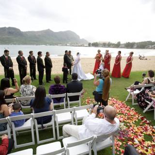 Black and Red Wedding on Beach