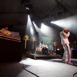 White-clad performer on Coachella stage