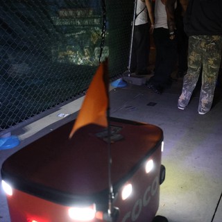 Autonomous Delivery Robot Navigates Nighttime Festival Crowd