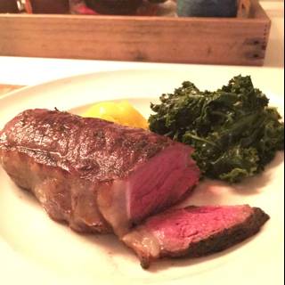 Steak and Greens at The Broad