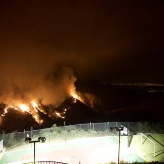 Tennis Court View of the Station Fire