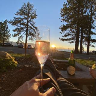 Sunset Wine by the Lake