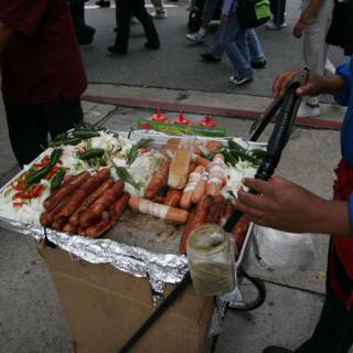 Hot Dog Vendor at Student Protest