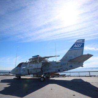US Navy S-3 Viking Aircraft on USS Hornet Deck