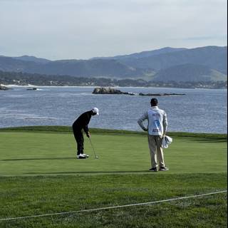 Teeing off at Pebble Beach Golf Links