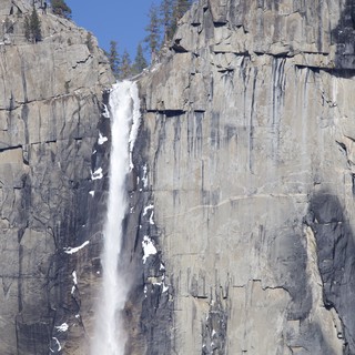 Upper Yosemite Falls Cascading Down Granite Cliffs