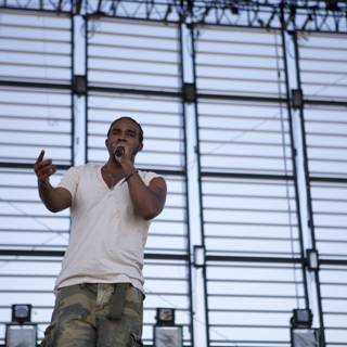 Pharoahe Monch Rocks Coachella Stage with White Shirt and Microphone