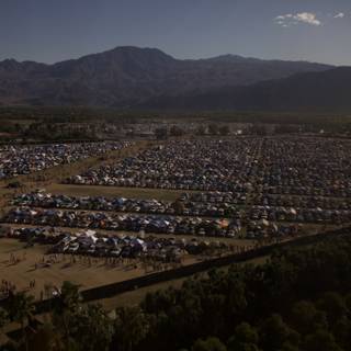 Aerial View of Coachella's Large Campground