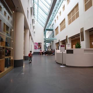 Modern Museum Atrium with Glass Skylight Architecture