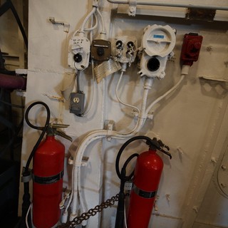 Vintage Safety Equipment and Controls Aboard USS Hornet