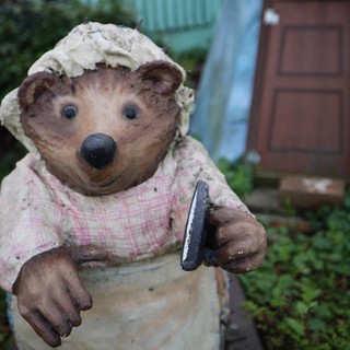 Mrs. Tiggy-Winkle Garden Ornament with Laundry Iron