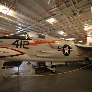 Historic US Navy Fighter Jet Displayed on USS Hornet