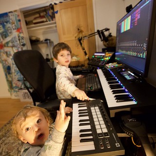 Young Musicians Creating Music in Home Studio