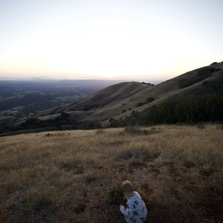 Toddlers at Dusk on Mount Diablo's Golden Slopes