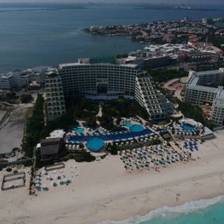 Stunning Aerial View of Cancun Resort