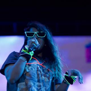 Neon Sunglasses and a Microphone