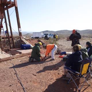 Mine Rescue Crew at Water Tower Base