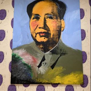 Mao Zedong's Portrait on a Canvas