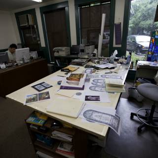 Hideo Hiraoka at His Artistic Desk