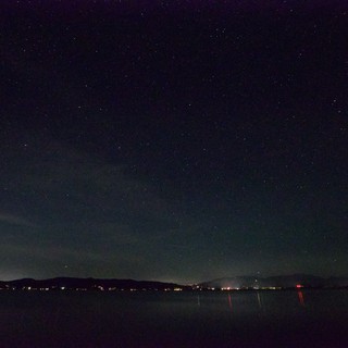 Starlit Night Sky Over Lake Tahoe Shores
