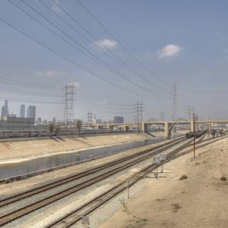A Glimpse of the Los Angeles River from the Train Tracks
