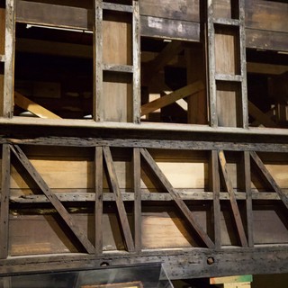 Weathered Wooden Framework and Structural Support Beams