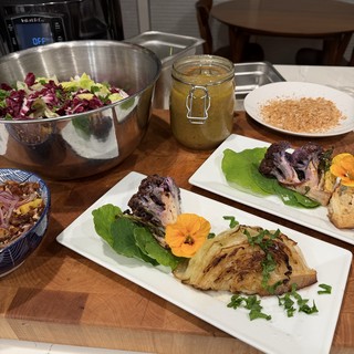 Beautifully Plated Plant-Based Dinner with Roasted Vegetables
