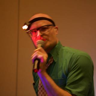The Entertainer with a Hat and Microphone