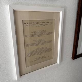 Historical Document Displayed in a Textured Photo Frame