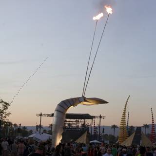 Burning Sculpture at Coachella