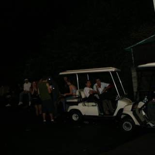 Nighttime Golf Cart Gathering