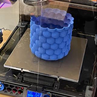 Blue Cake from a 3D Printer