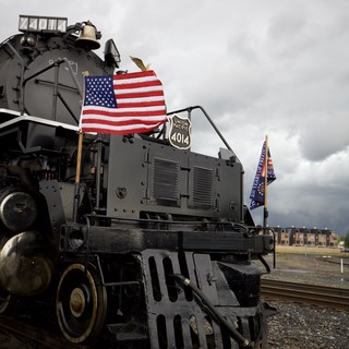 Union Pacific 4014 Big Boy Locomotive with American Flag