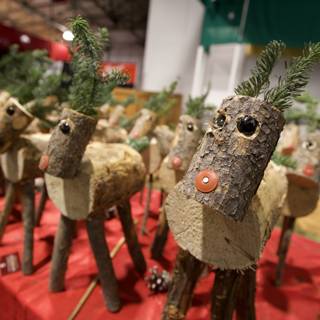 Whimsical Wooden Reindeer Display