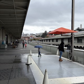 Rainy Day at San Francisco's Ferry Building Plaza