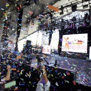 Confetti celebration at Coachella concert