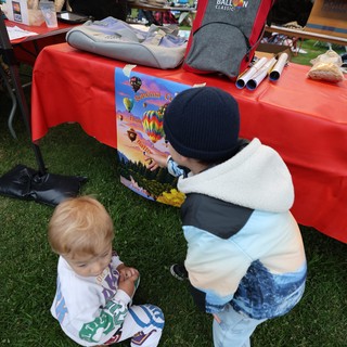 Young Children Discover Hot Air Balloon Festival Poster