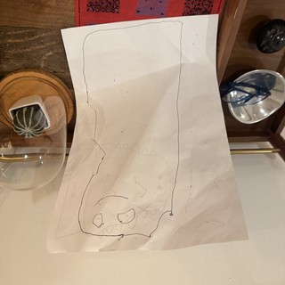 Minimalist Line Drawing on Translucent Paper with Still Life