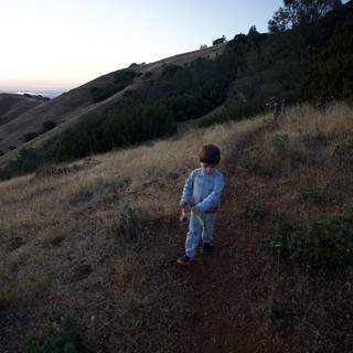 Young Explorer on Mount Diablo Trail at Dusk