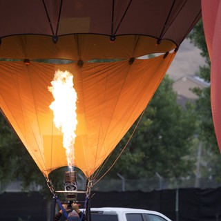 Fire and Fabric: Hot Air Balloon Inflation at Dawn