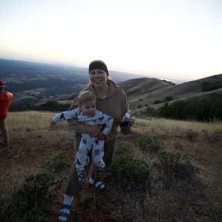 Mother and Toddler Laughing at Mount Diablo Sunrise