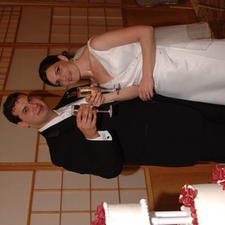 Bride and Groom Toast with Champagne at Wedding