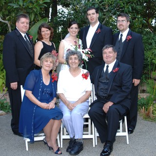 Family Wedding Portrait in Garden Setting 2006