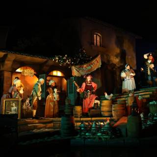 Marty Feldman admires the artful statues in Disneyland's Pirates of the Caribbean ride