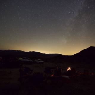 Campfire under the Starry Desert Sky