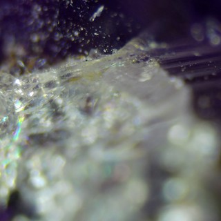 Crystalline Quartz Formation Inside Amethyst Geode Closeup