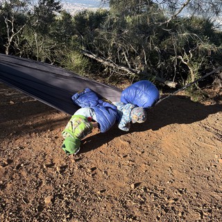 Two Kids Exploring Under a Hammock on Mt. Diablo