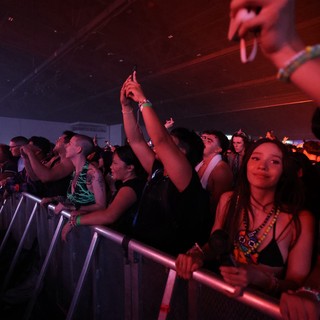 Ecstatic Crowd Pressed Against Barrier at Wobbleland