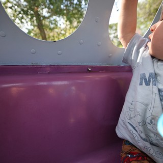 Child's Perspective from Playground Equipment at Fantasyland
